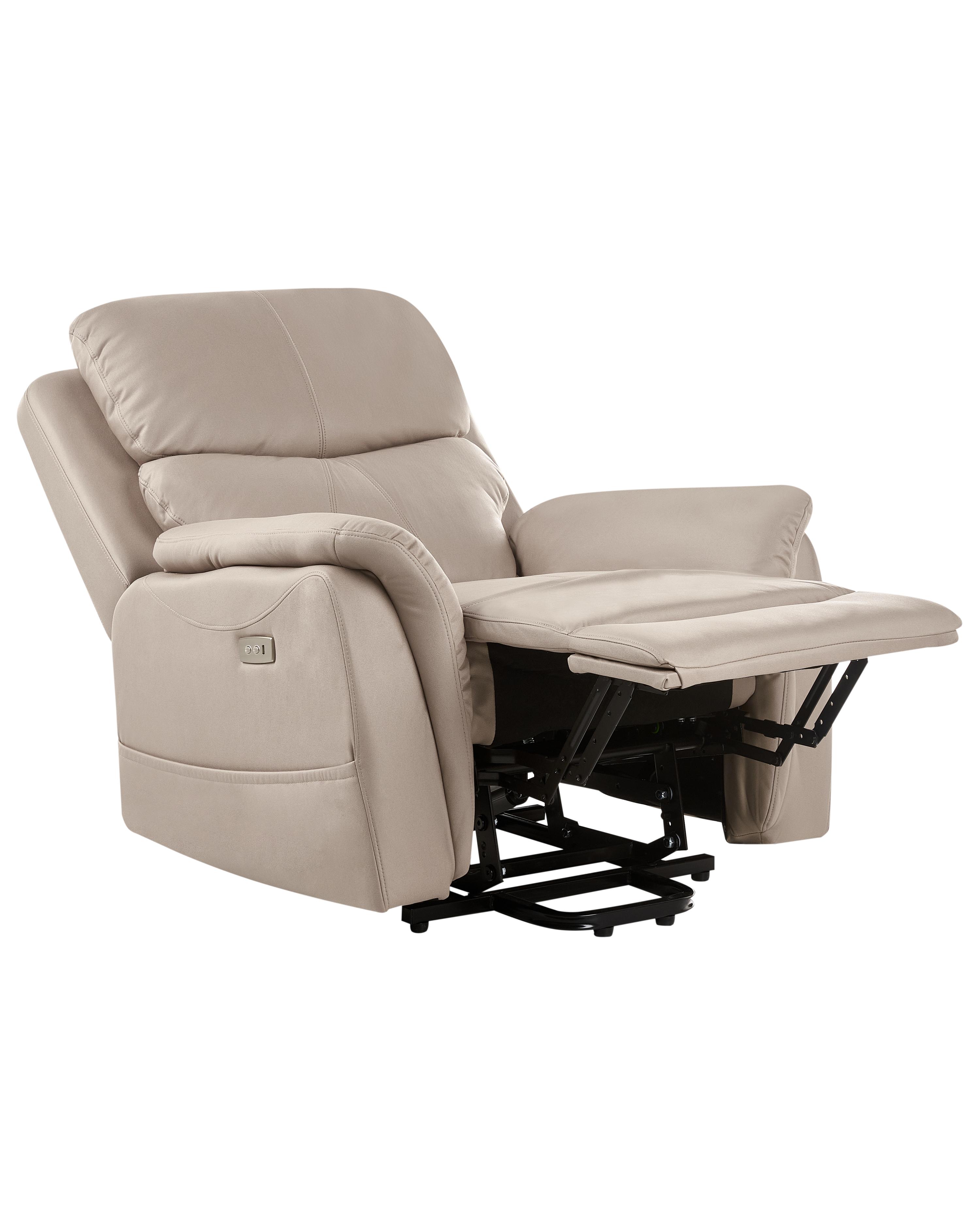 Elektrische relaxfauteuil GLORIE massagefunctie Kunstleer Taupe