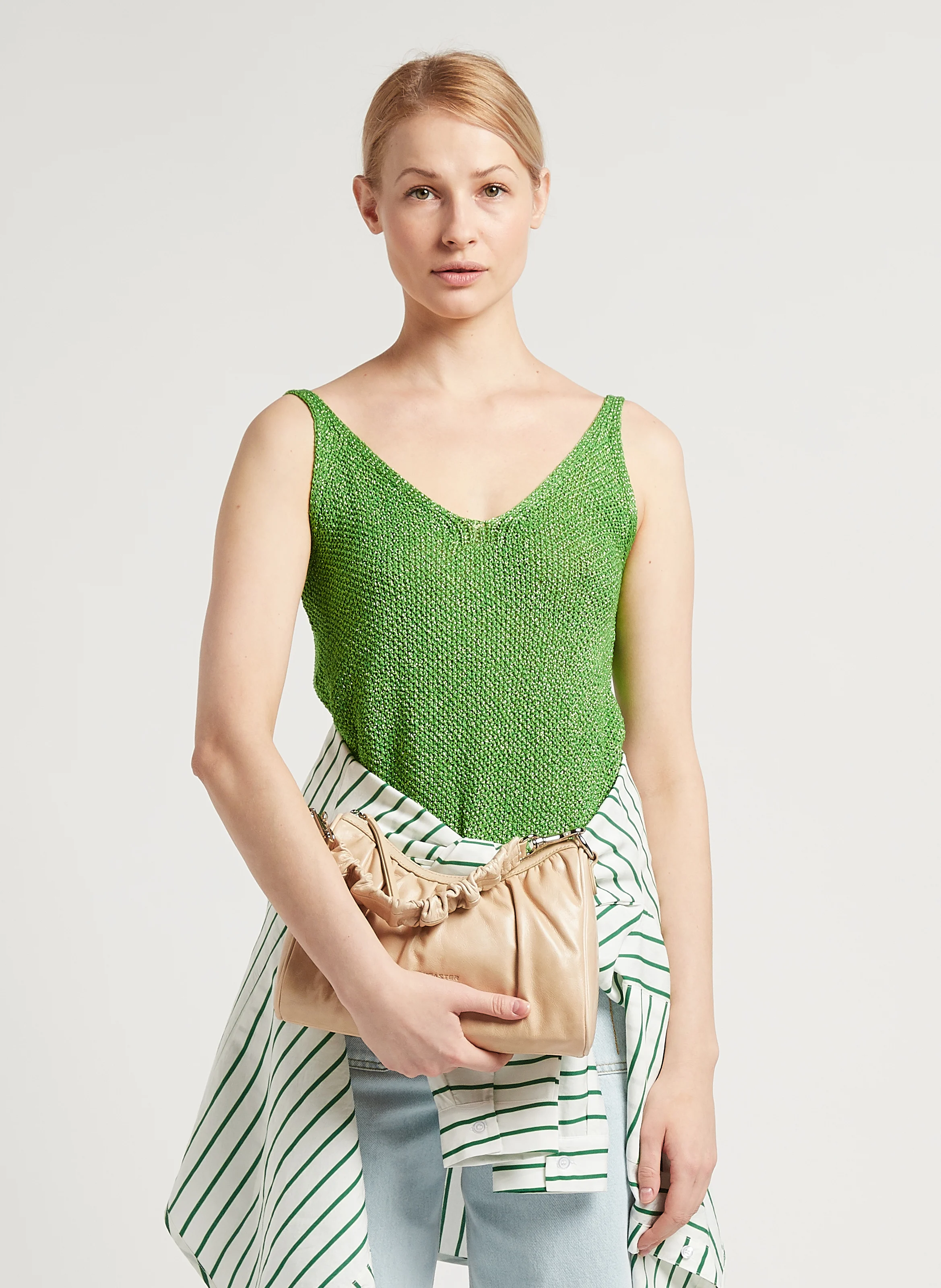 RETRO & GLAM - Sac baguette en cuir vieilli | Beige