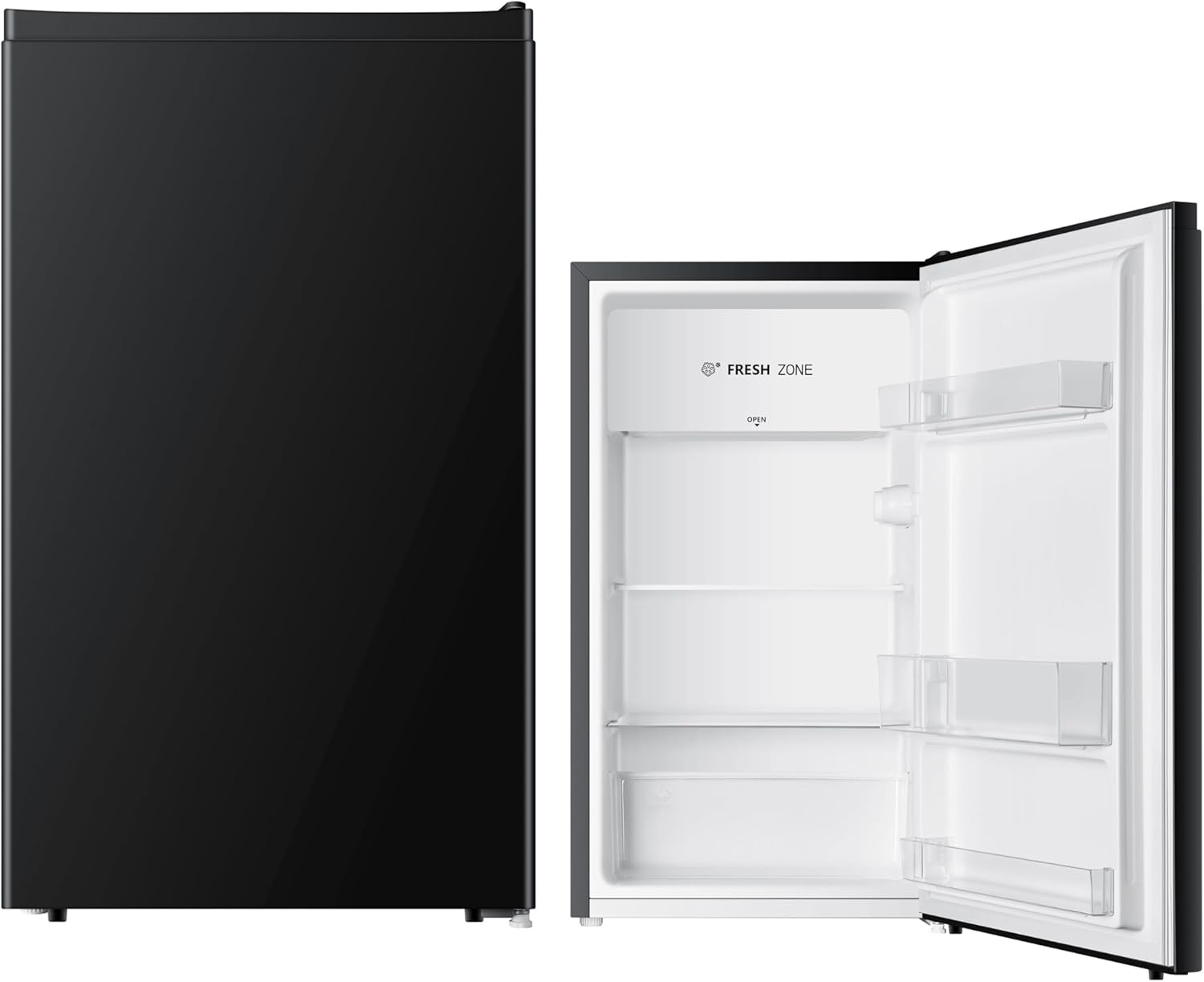 PKM KS93EB Kühlschrank mit Kaltlagerzone | 94 Liter | Schwarz| Sehr leise mit 36 dB | Wechselbarer Türanschlag | 1 Gemüseschublade | 47,5 cm Breite | Regelbares Thermostat | Energieeffienzklasse E