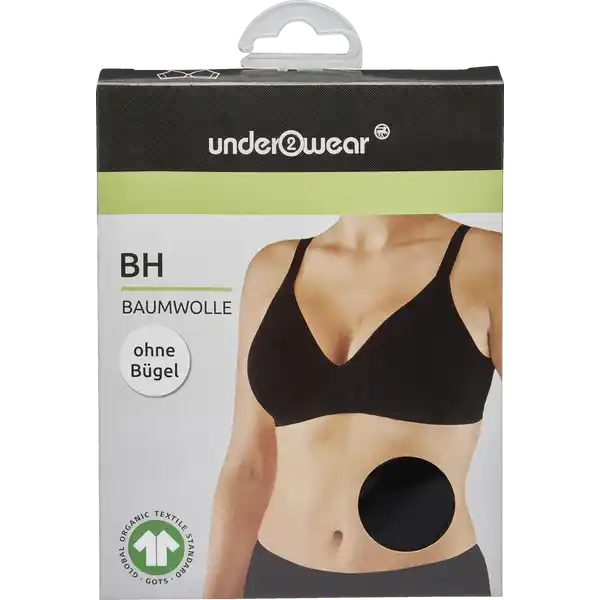 BAUMWOLL-BH 85C SCHWARZ GOTS