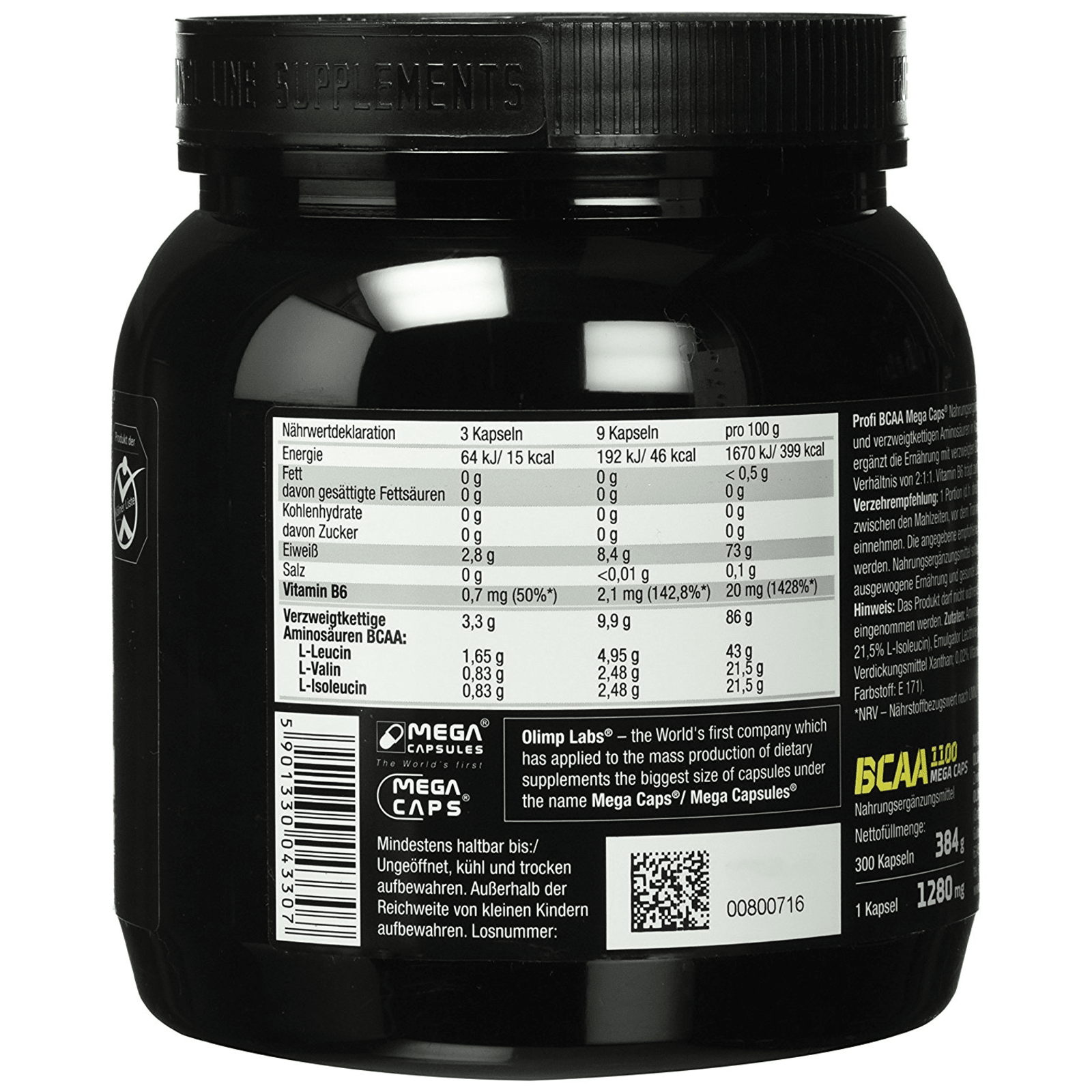 BCAA Mega Caps 1100 (300 Kapseln)