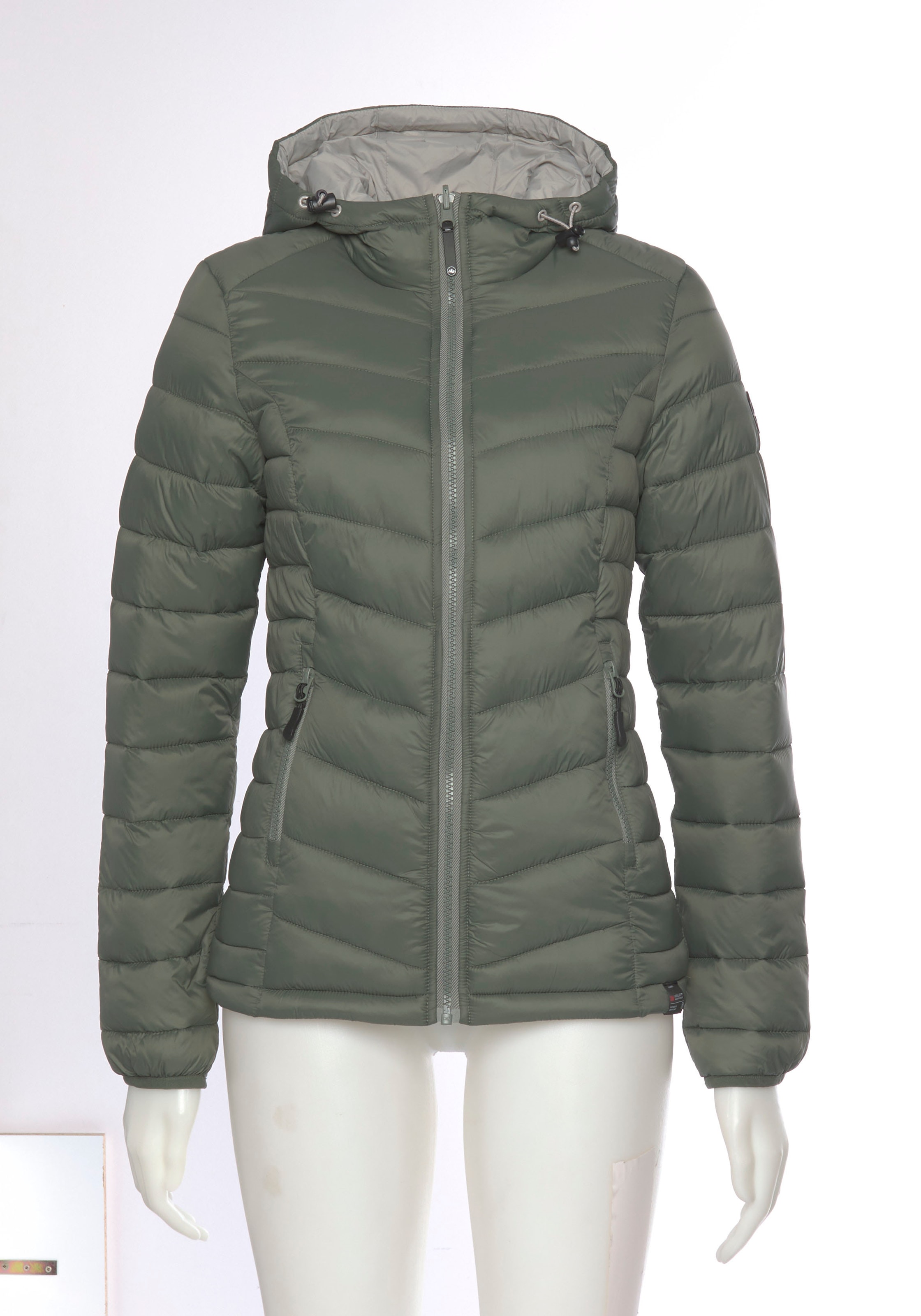 Polarino Steppjacke mit Kapuze Übergangsjacke für kühle Tage,  aus leichtem Webmaterial