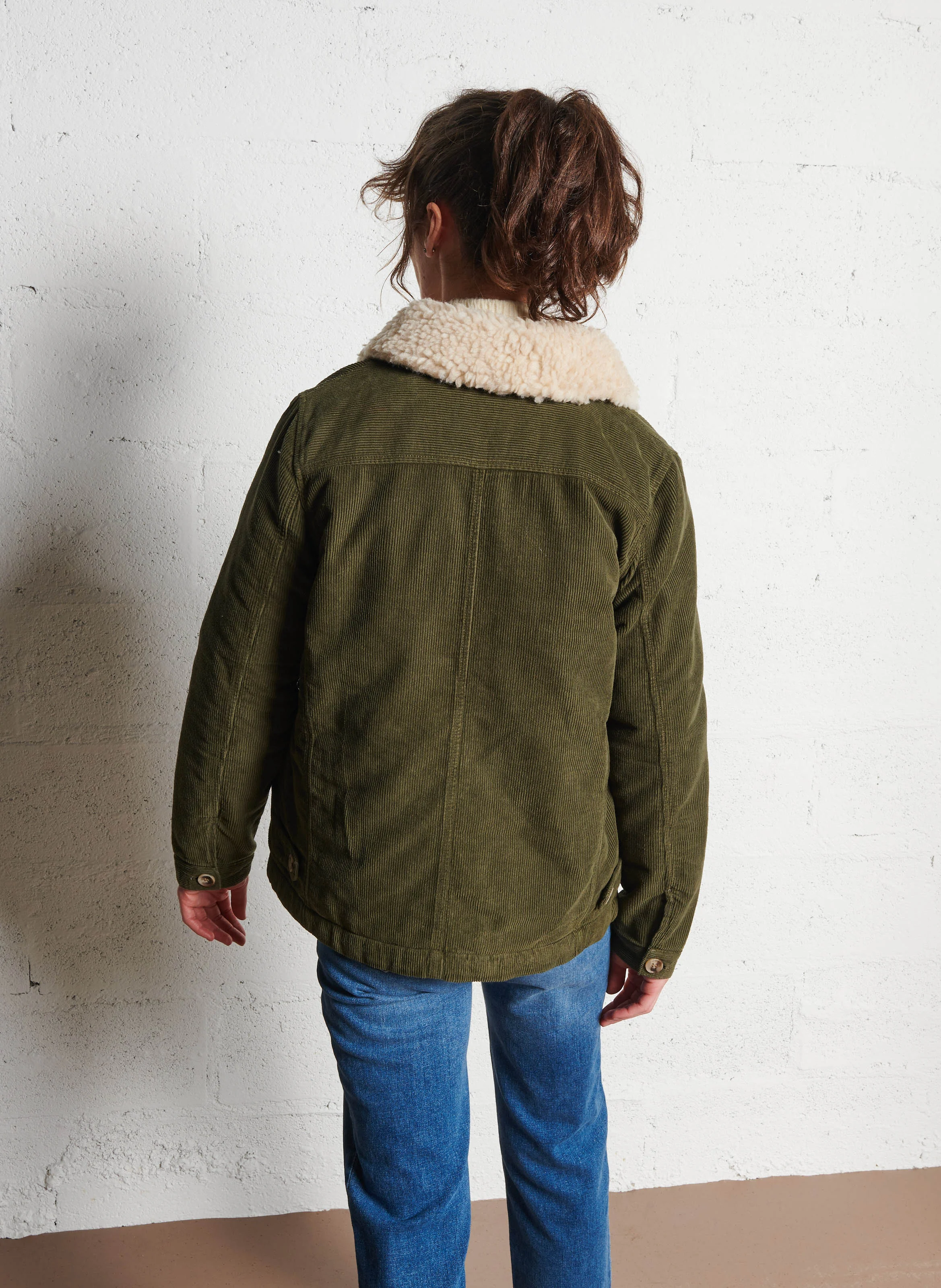 HERITAGE - Veste à col amovible en coton| Vert