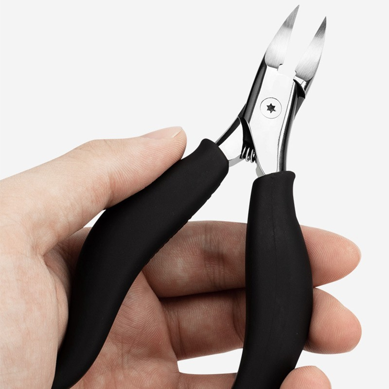 Edelstahl Nagelschere Nagelhautzange für die Pediküre - Schwarz / Silber
