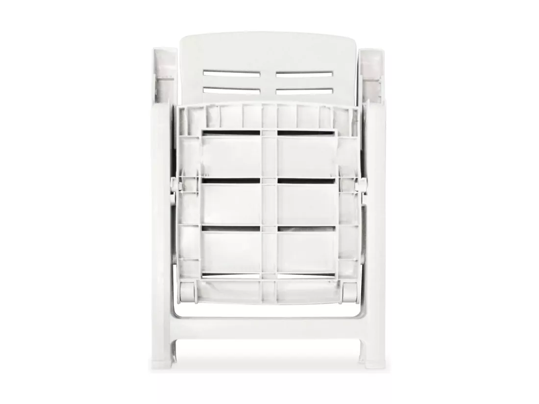 2 pièces Chaises inclinables de jardin Plastique Blanc