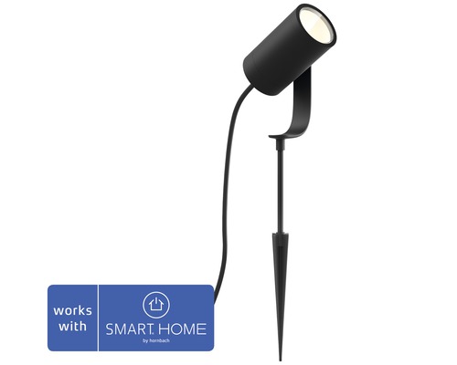 Philips Hue LED Spot 1x Extension White & Color Ambiance Outdoor RGB 8W 640 lm 2000-6500 K zwart - compatibel met SMART HOME van Hornbach