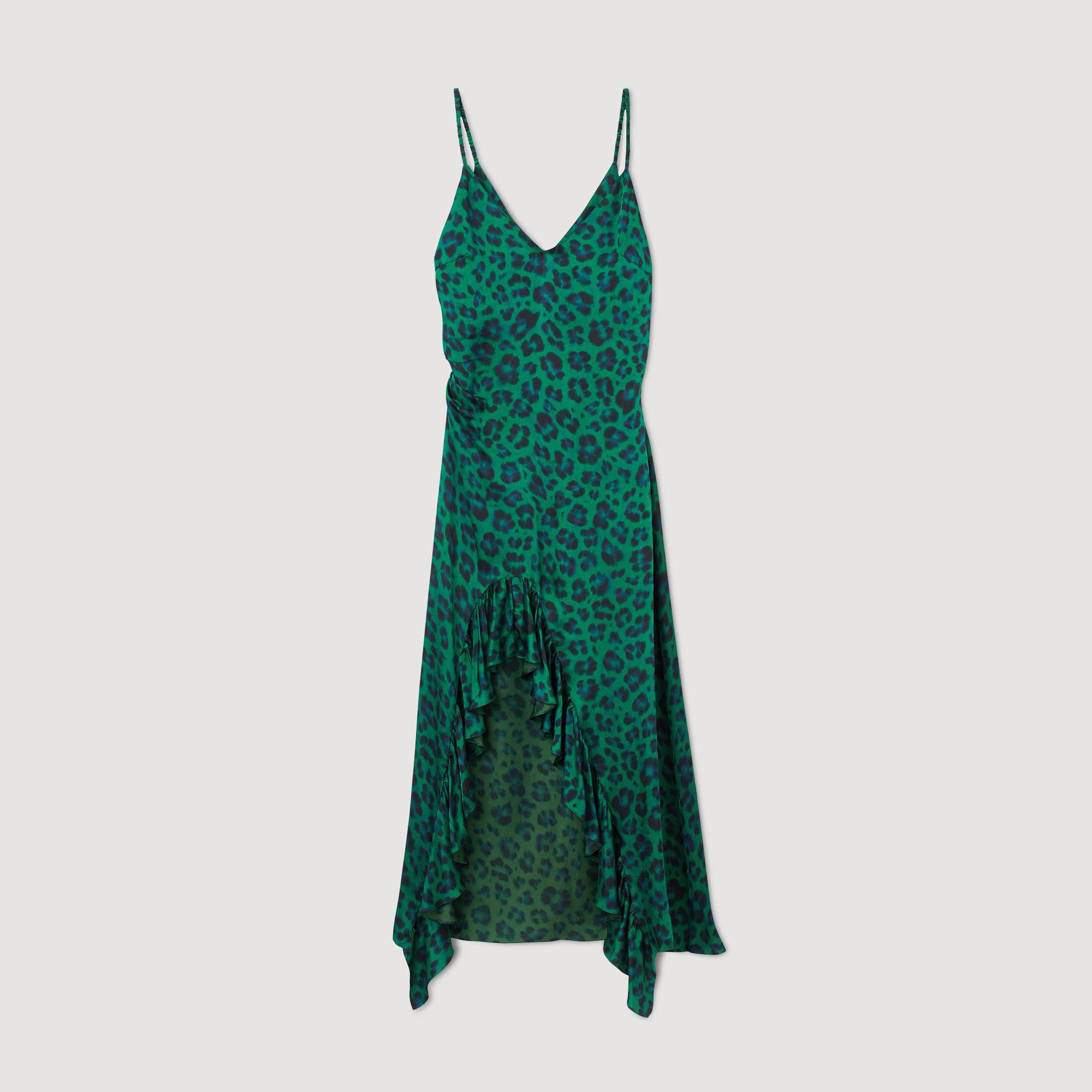 Robe fendue imprime leopard