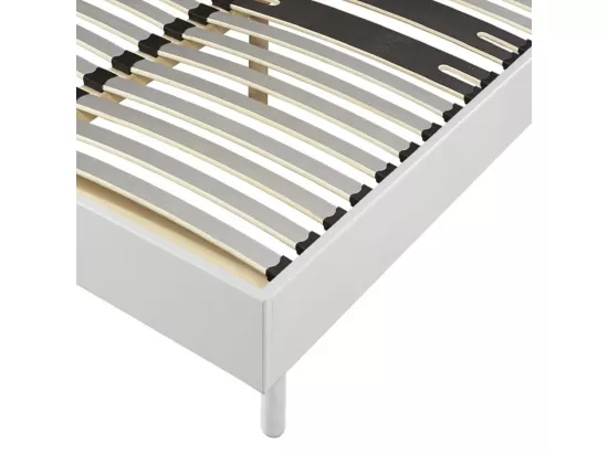 Sommier déco en Kit + pieds 160x200 - Decokit 36 lattes bois - Blanc - H. 13 cm