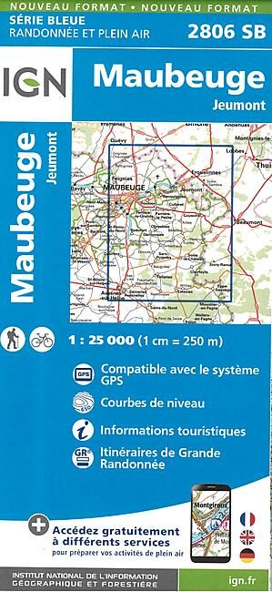 IGN - 2806 SB MAUBEUGE JEUMONT 1 25 000
