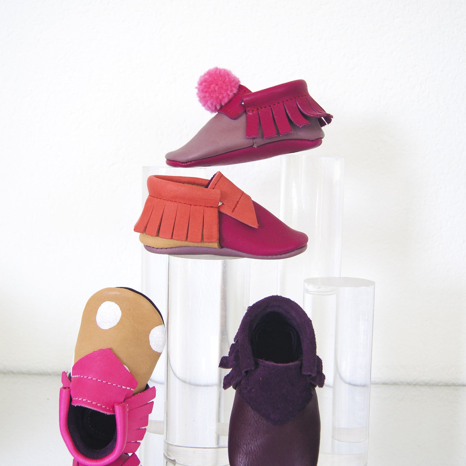 Mokassin Red Puzzle Rot/ Beige/ Pink