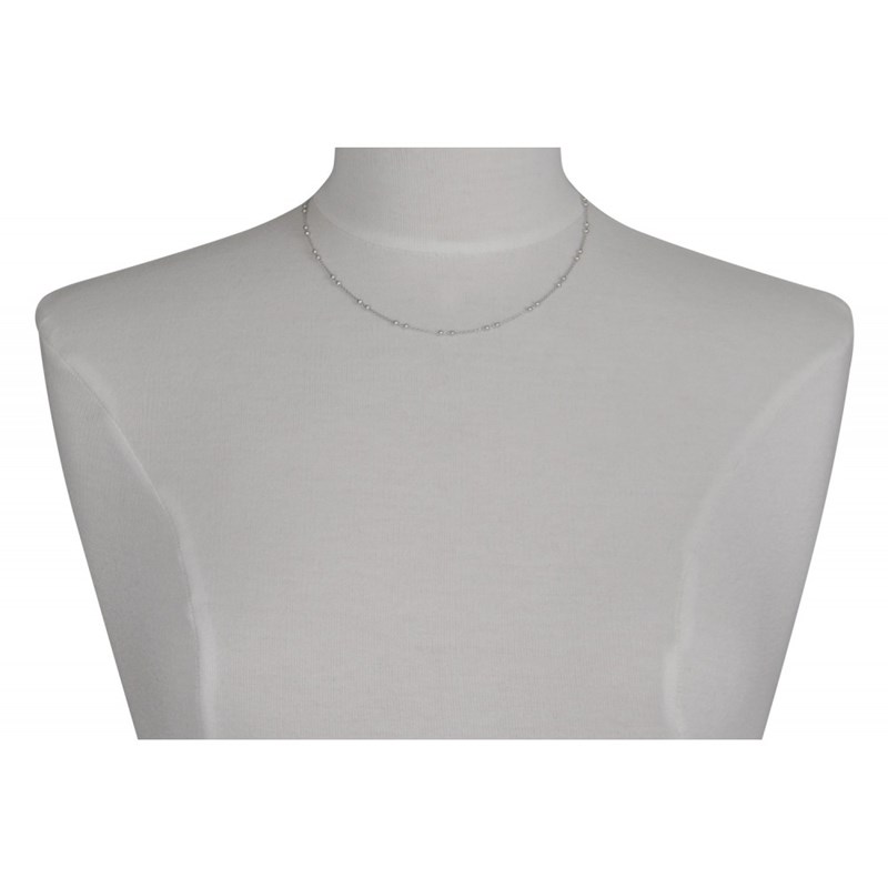 Collier Argent Rhodié et Billes