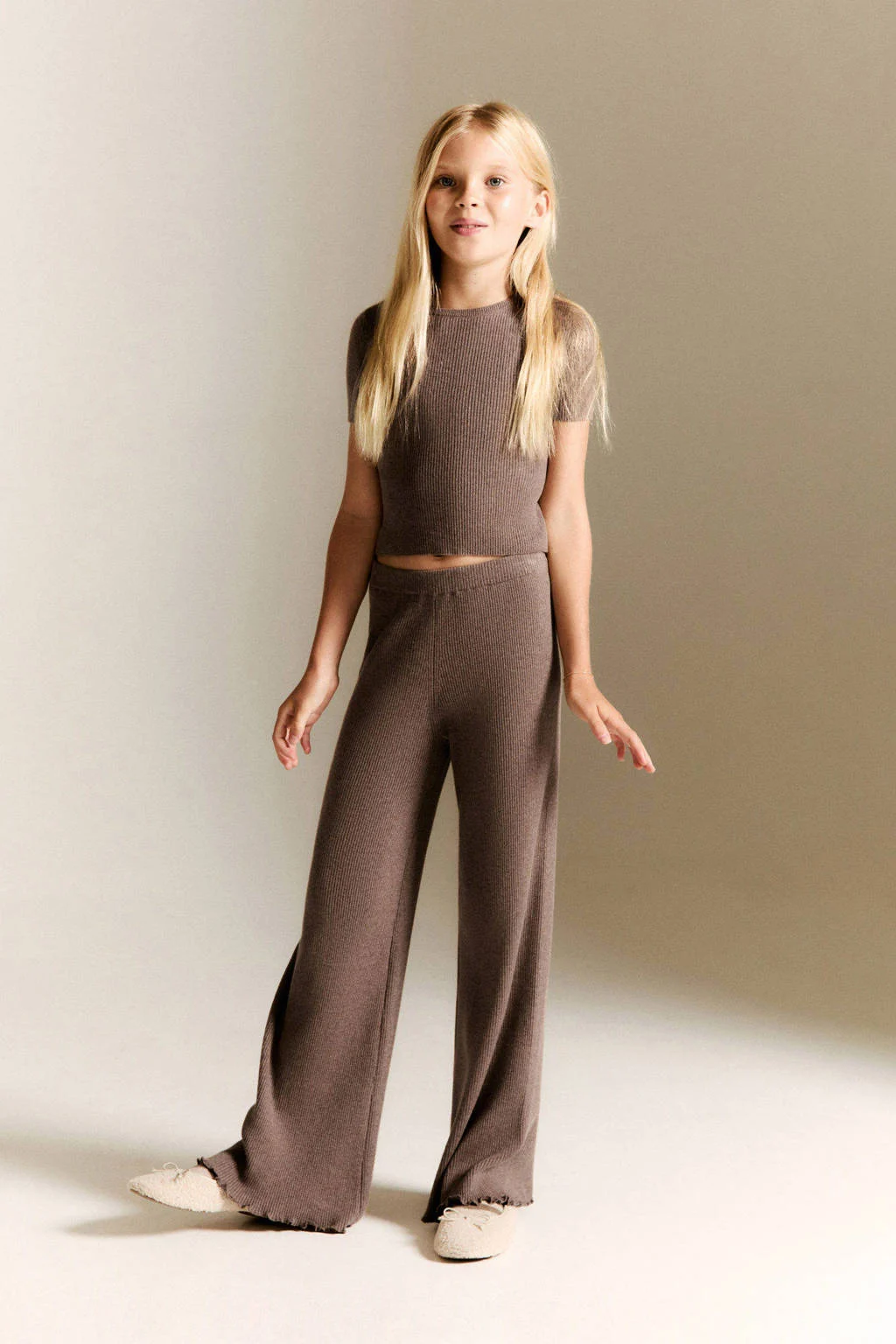 Mango Kids palazzo broek bruin