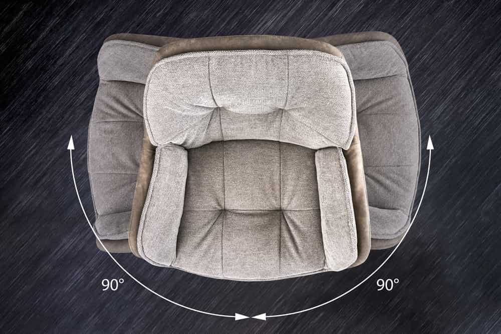 Drehbarer Design Stuhl MR. LOUNGER vintage taupe Microfaser mit Armlehne