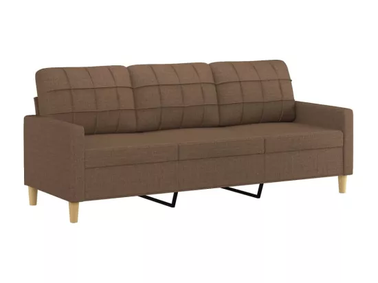 Ensemble de canapés 3 pcs avec coussins Marron Tissu