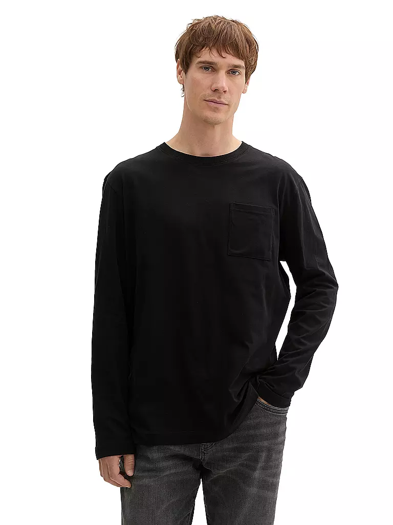 TOM TAILOR Langarmshirt schwarz