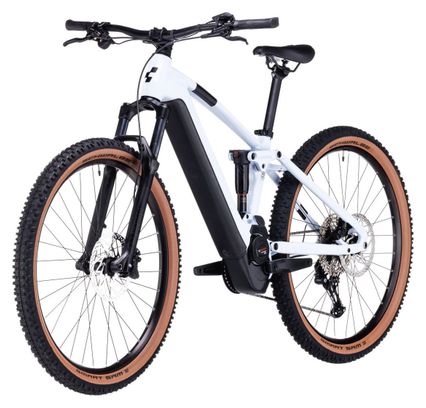VTT Électrique Tout-Suspendu Cube Stereo Hybrid 120 Pro 750 Shimano Deore 12V 750 Wh 29'' Blanc Flash 2024