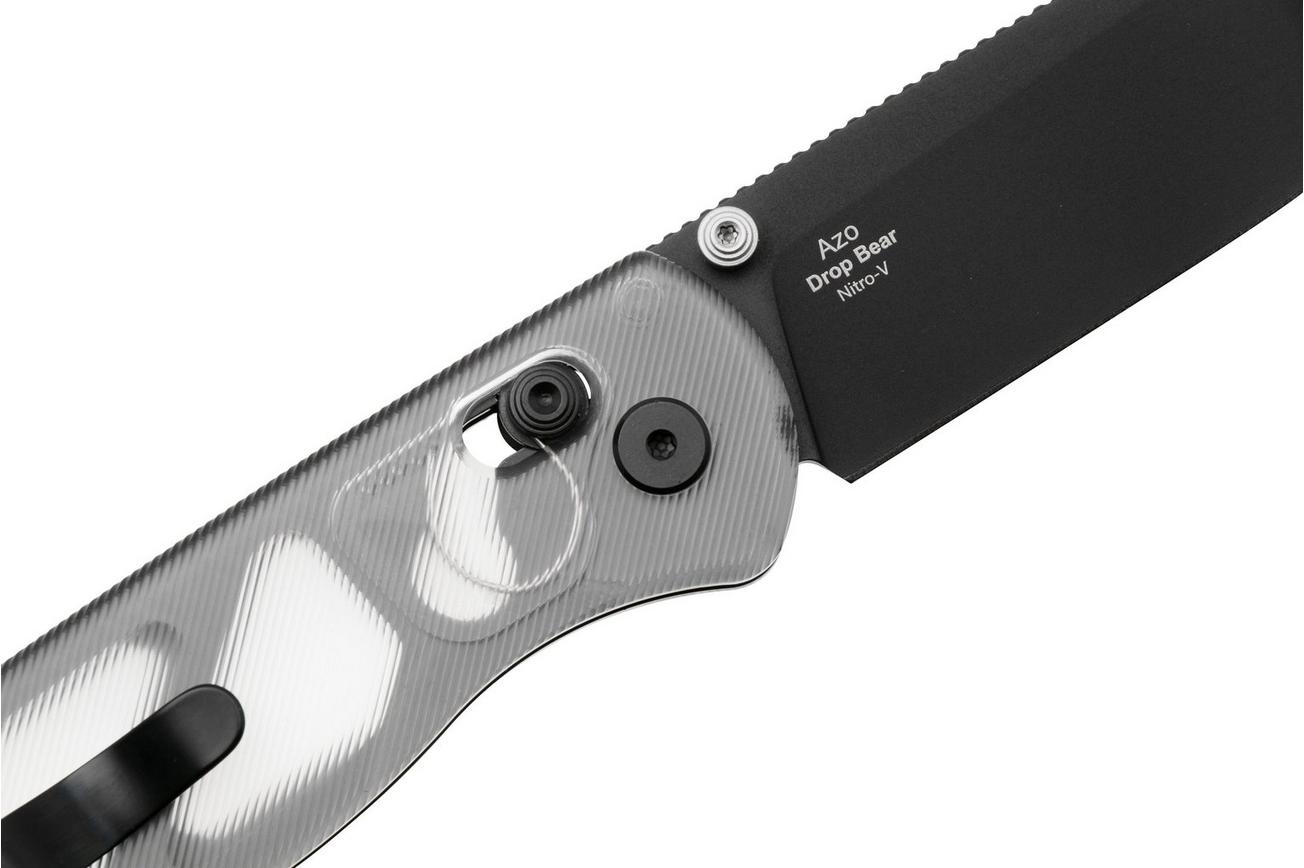 Kizer Vanguard Drop Bear V3619A9 PVD Nitro V, Clear Acrylic, zakmes, Azo design