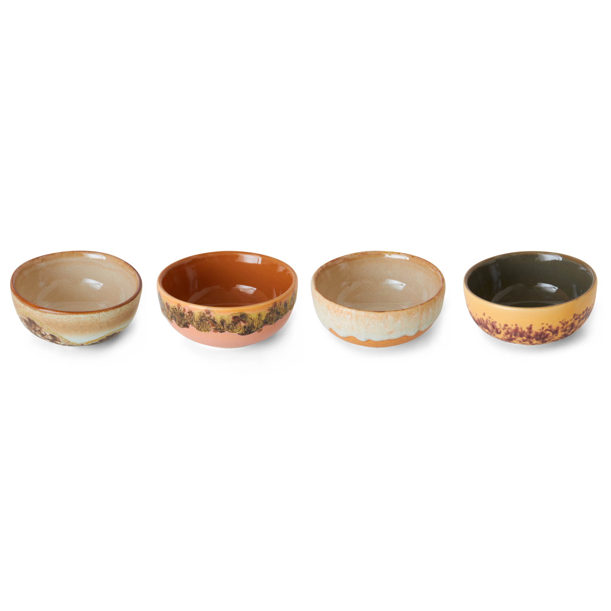 Servies 70's Ceramics XS schaaltje marine - set van 4