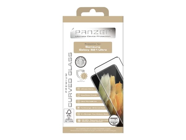 Panzer Premium - Skjermbeskyttelse for mobiltelefon - 3D - glass - for Samsung Galaxy S21 Ultra 5G