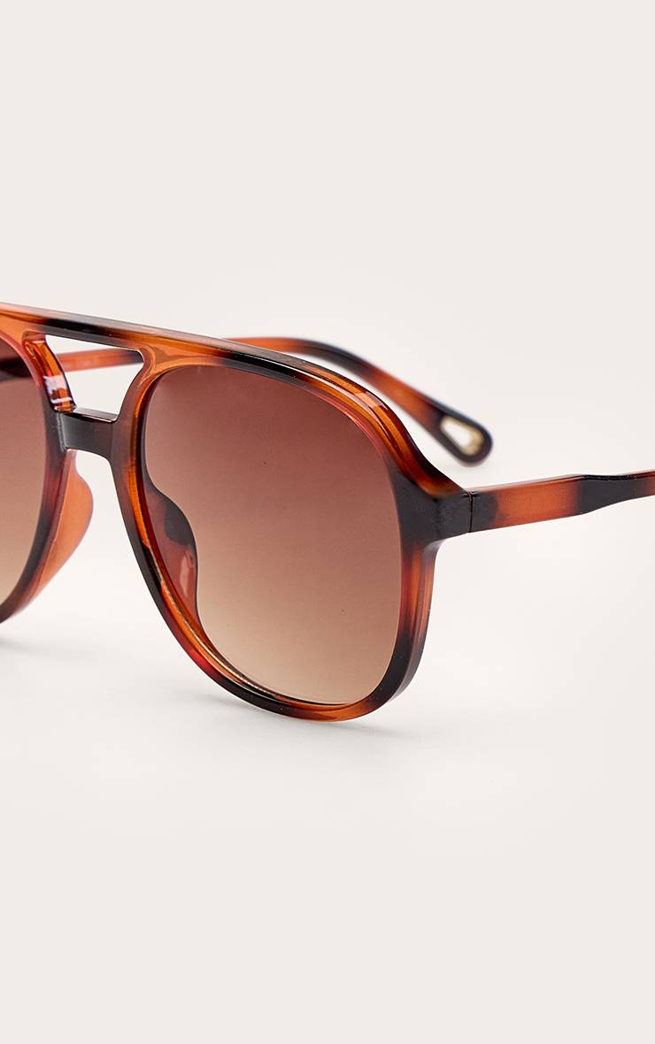 Tortoiseshell Lunettes De Soleil Aviateur Rondes Orange Jeepers Peepers Avec Verres Marron