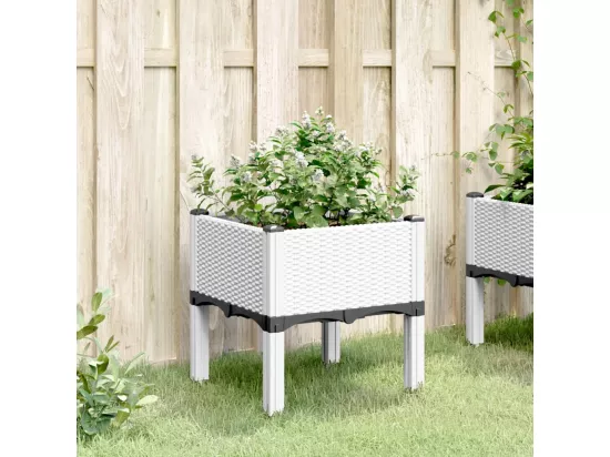 Jardinière avec pieds blanc 40x40x42 cm PP