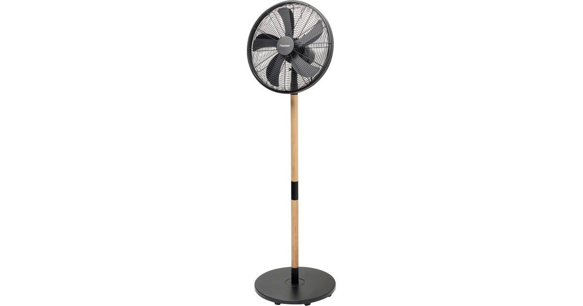 BestronDFS45WB Design Statiefventilator  (Zwart/houtkleur, Ø 45 cm | stijlvol hout desgin)