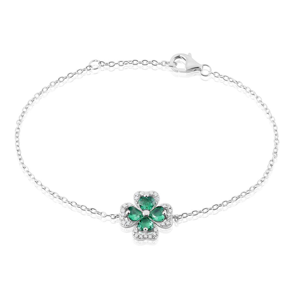 Bracelet Argent Blanc Deryn Verre Oxydes De Zirconium