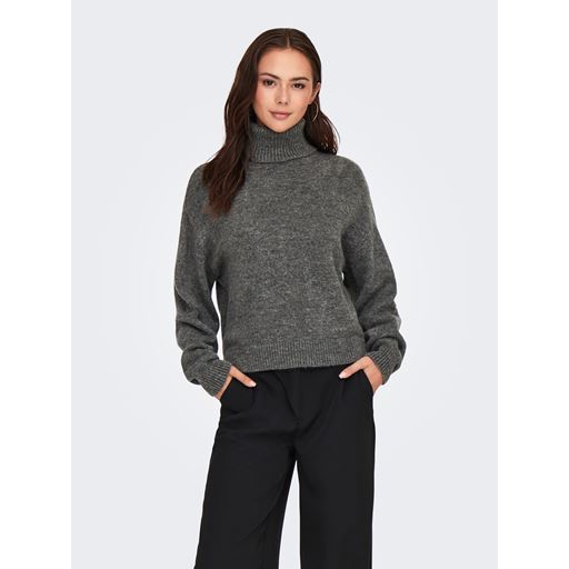 JDY Letty Striktrøje, Dark Grey Melange, L