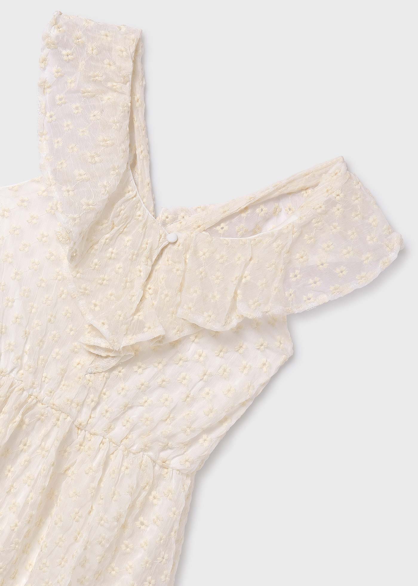 vestido de musselina bordado para meninas