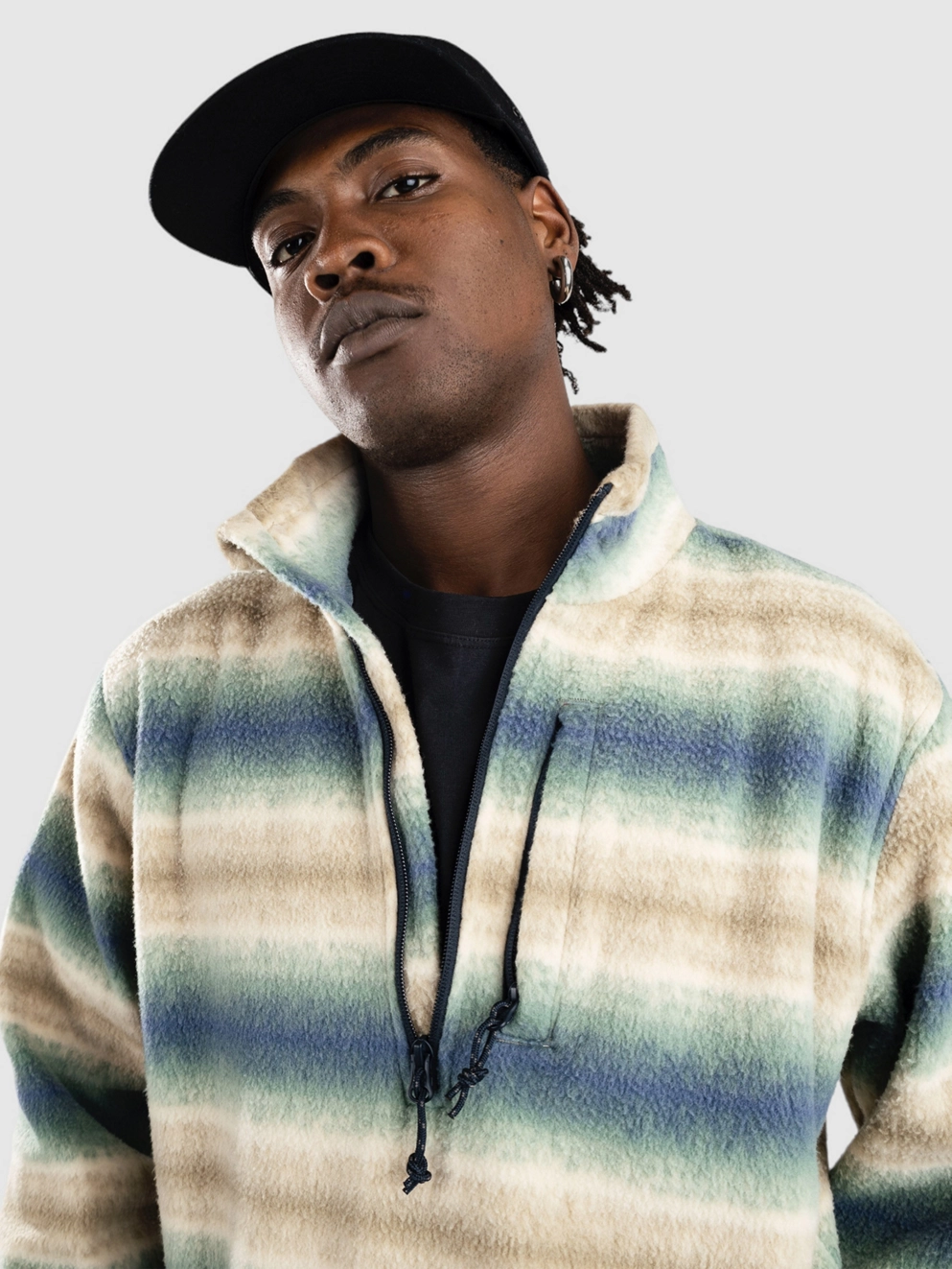 Billabong Boundary Mock Neck Fleece Sweater dune