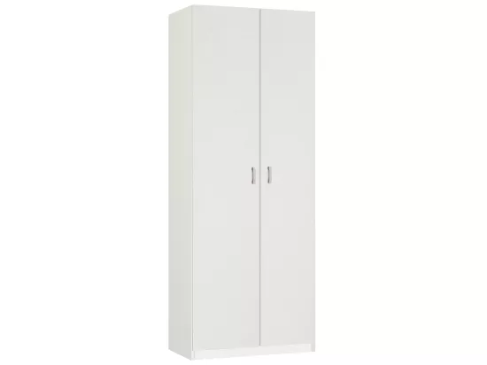 Armoire / meuble de rangement, coloris blanc - Hauteur 180 x Longueur 80 x Profondeur 35 cm