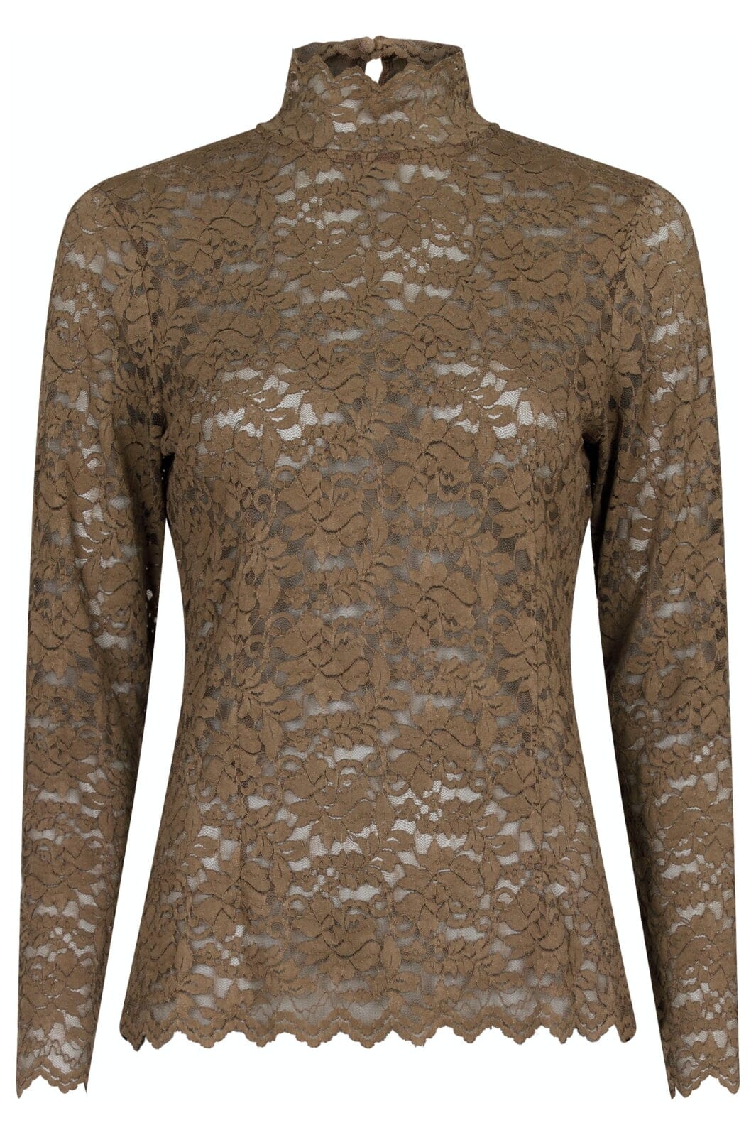 Neo Noir Liza Laceflower Blouse dark taupe