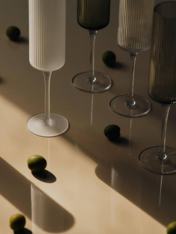 Ferm Living Ripple champagneglazen Flutes set van 2 Clear