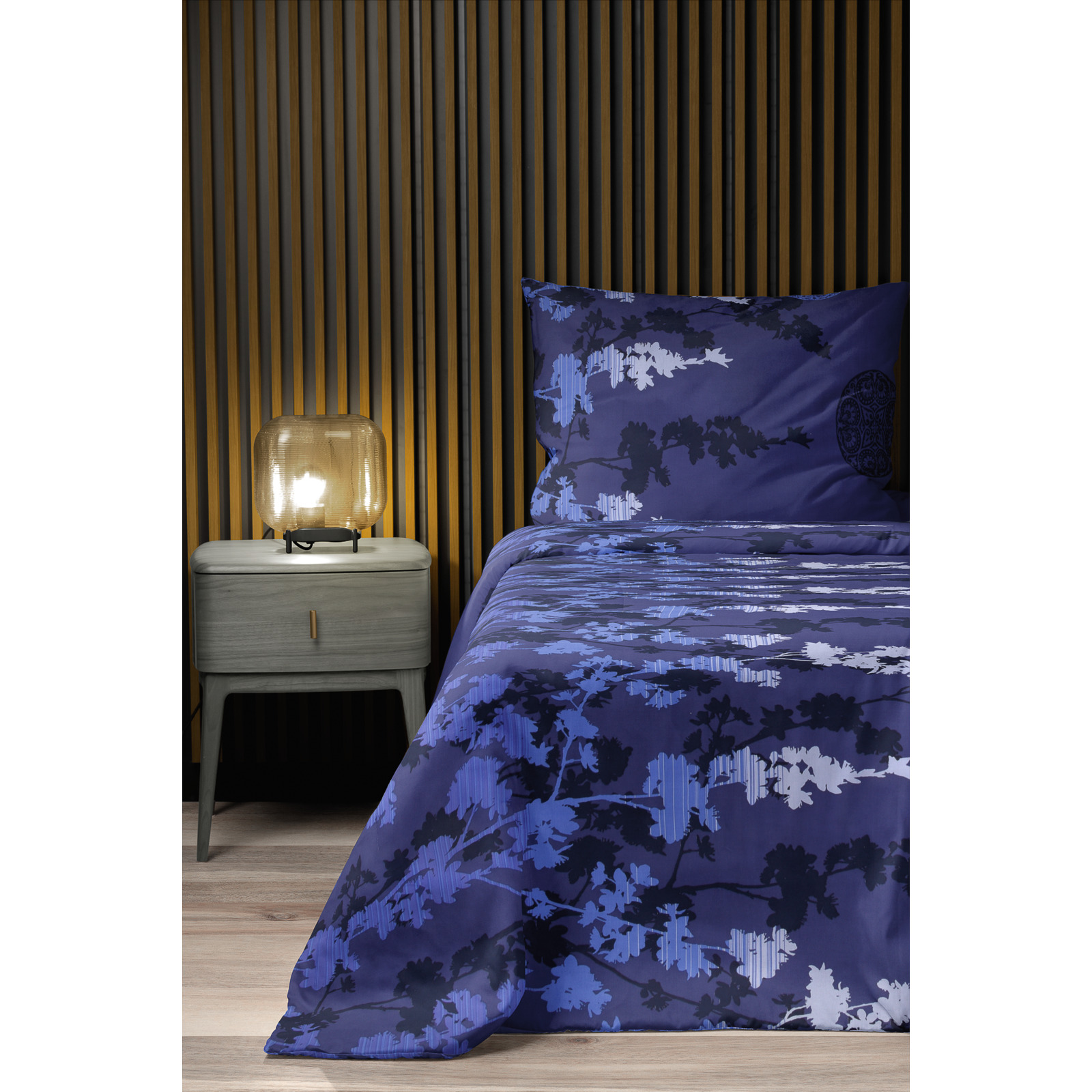 Bettwäsche Satin Nachthimmel blau 160x210 65x100 Bettanzug Nord
