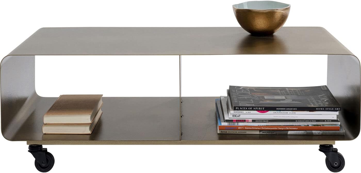 Kare Design TV Board Lounge M Mobil, Bronze, Ablage, Lowboard, Sideboard, Rollbar, Minimalistisch, Pflegeleicht, 30x90x42 cm (H/B/T)