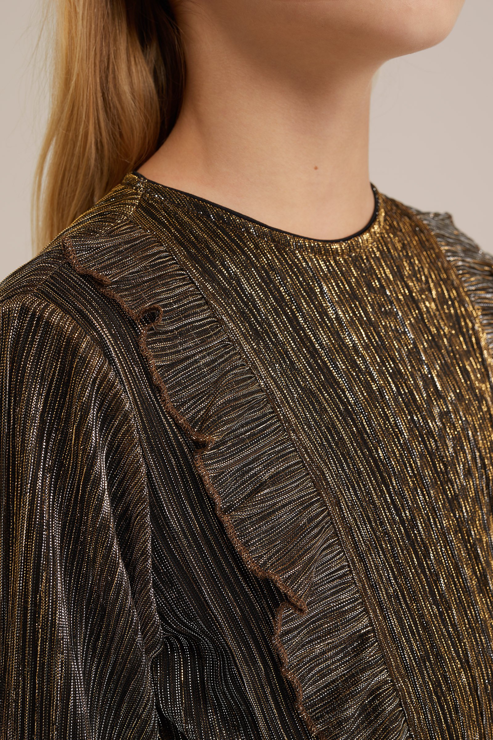 Meisjes jurk met glittergaren WE Fashion Goud