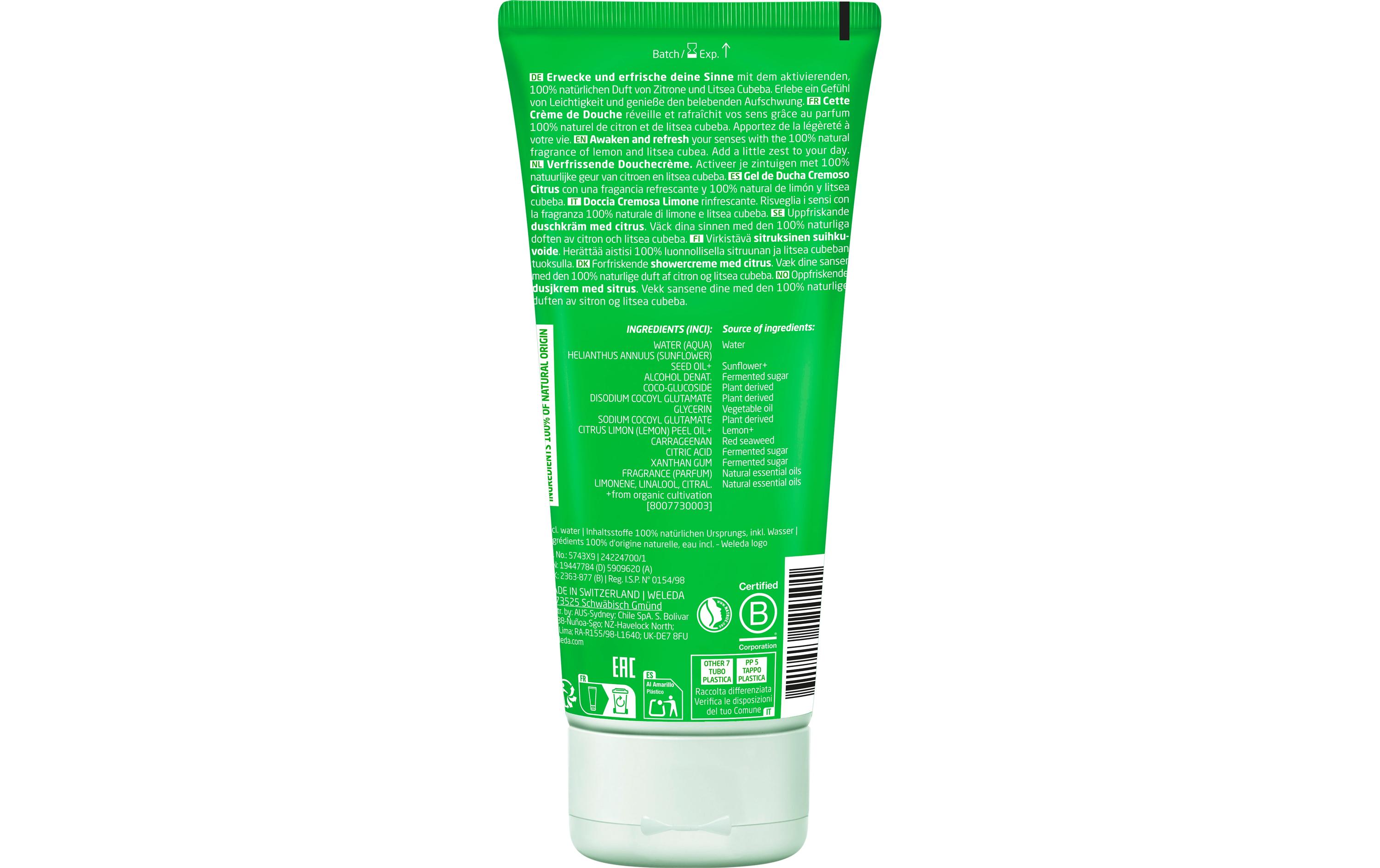 Duschgel Citrus 200 mlNatürliche Erfrischungsdusche pflegt und belebt