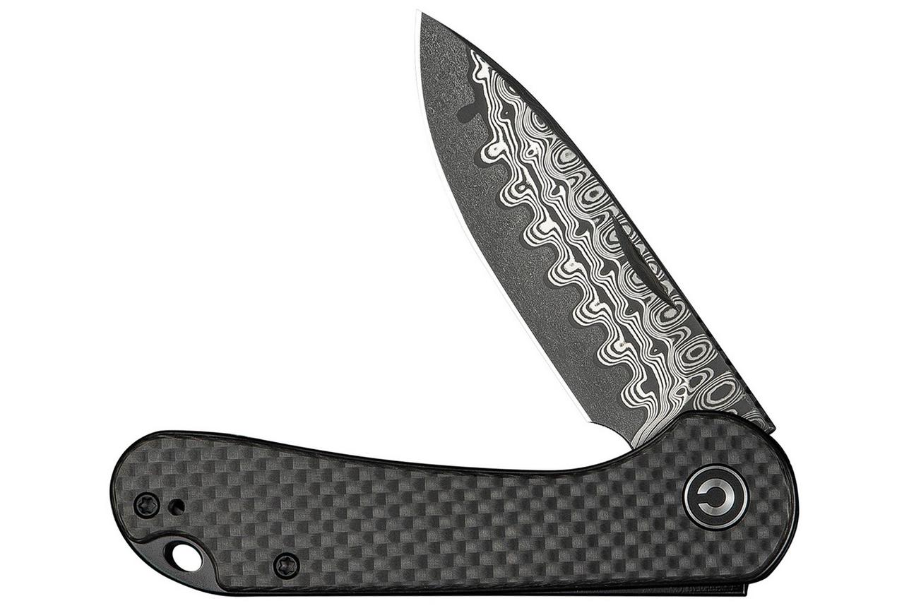 Civivi Elementum Slip Joint C18062AJ-DS1 Damascus, Twill Carbon, slipjoint zakmes