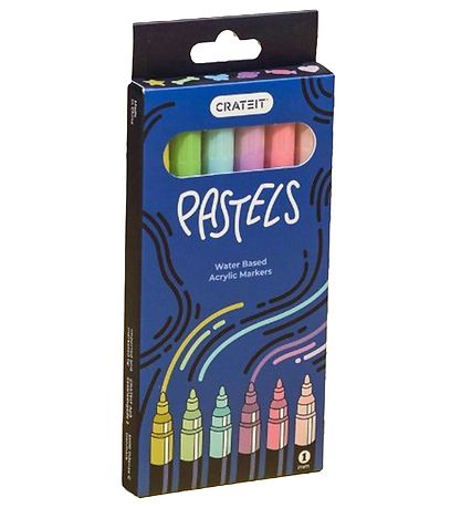 Crateit Filzstifte - 1 mm - 6 st. - Pastelle