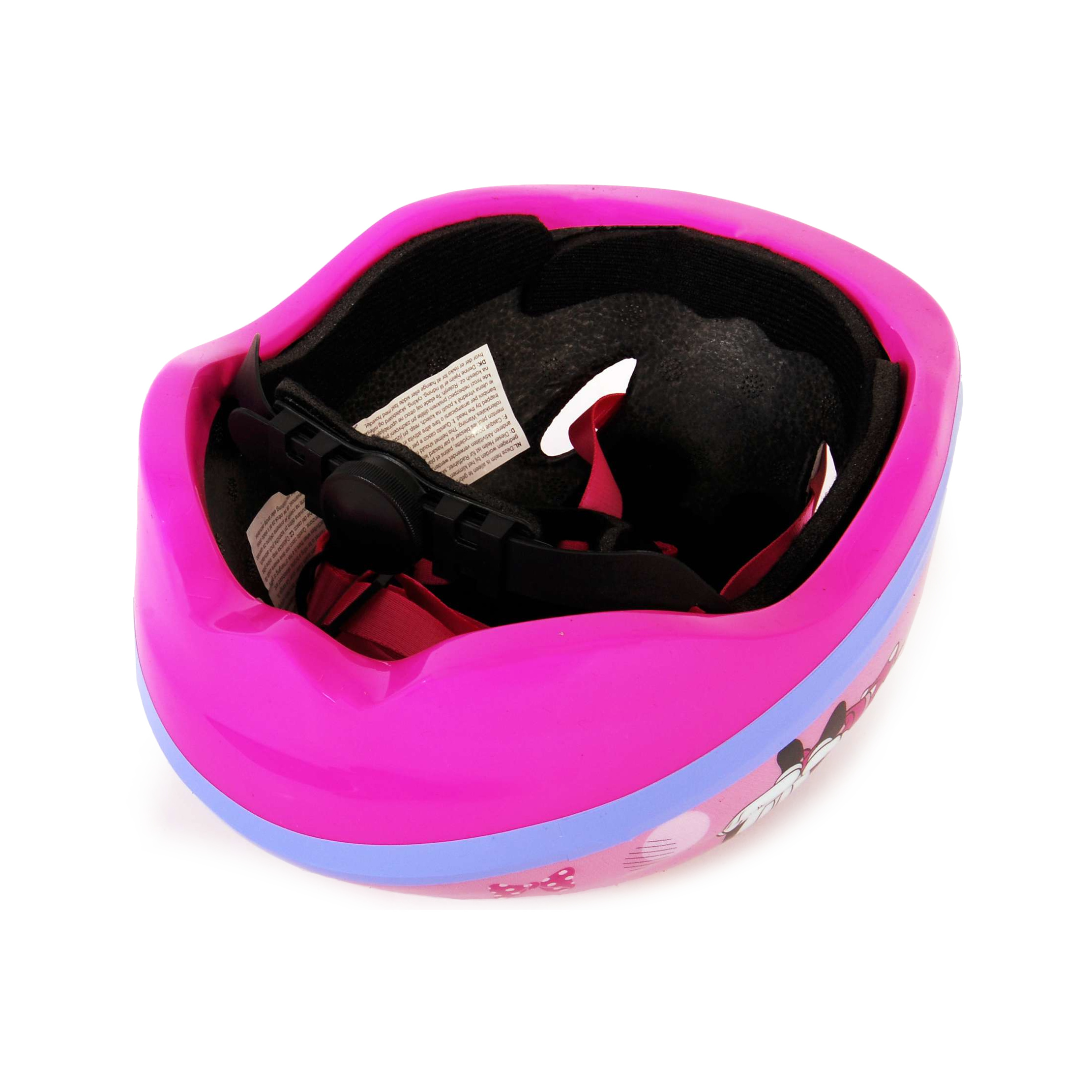 Capacete infantil da Minnie Mouse com medidas de 52 a 56 cm.