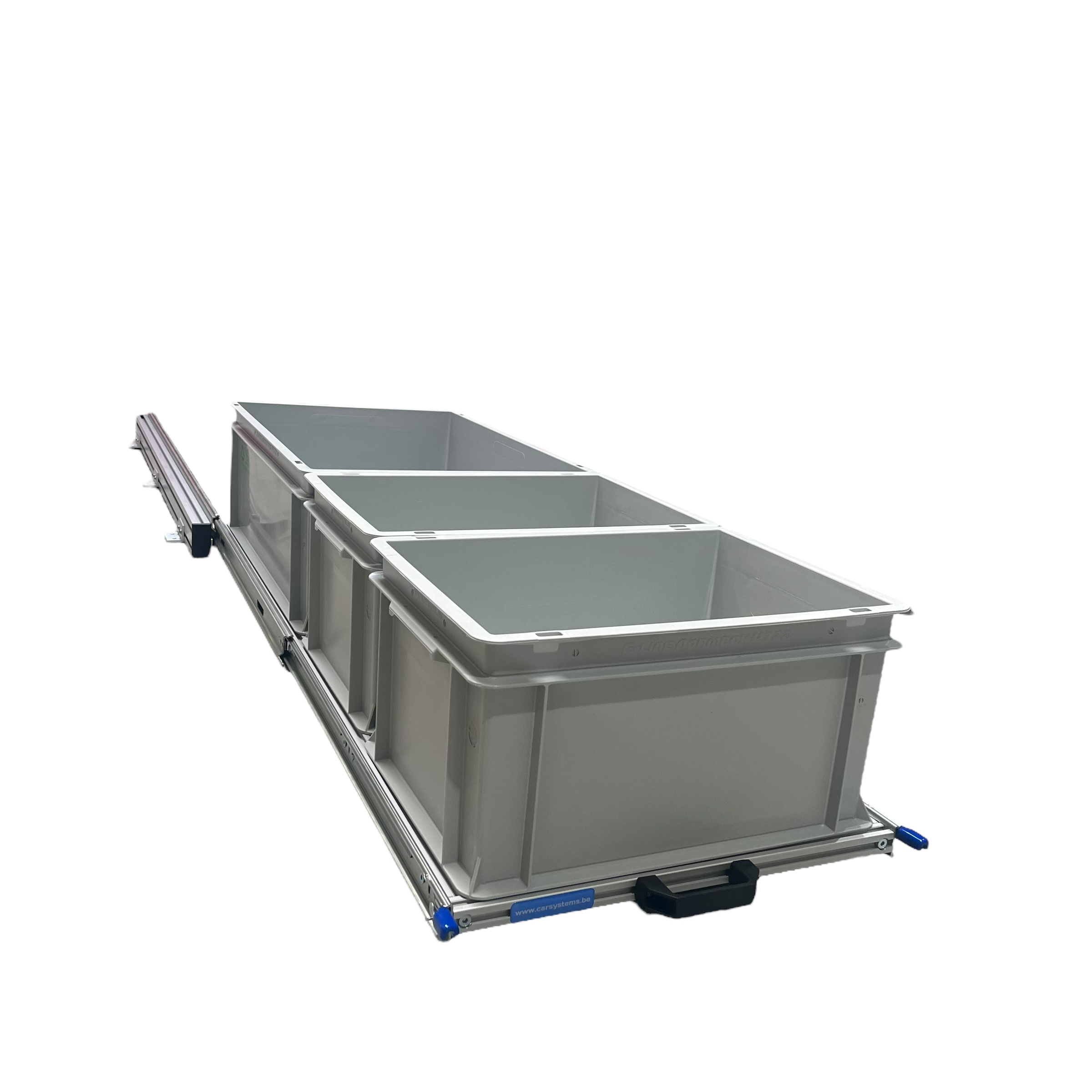 Aluminium schuifframe 120x40 cm met 3 open bakken
