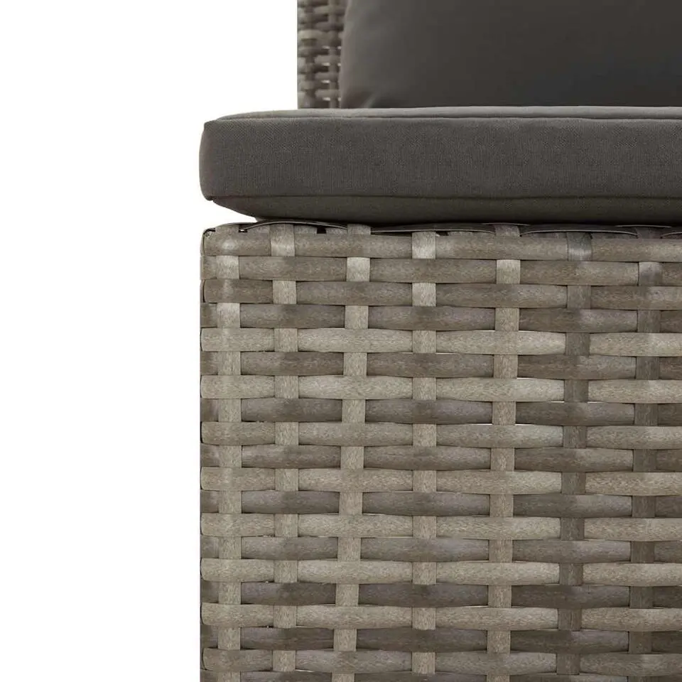 vidaXL - Tuinbank - Grijs - Poly rattan - Met kussens