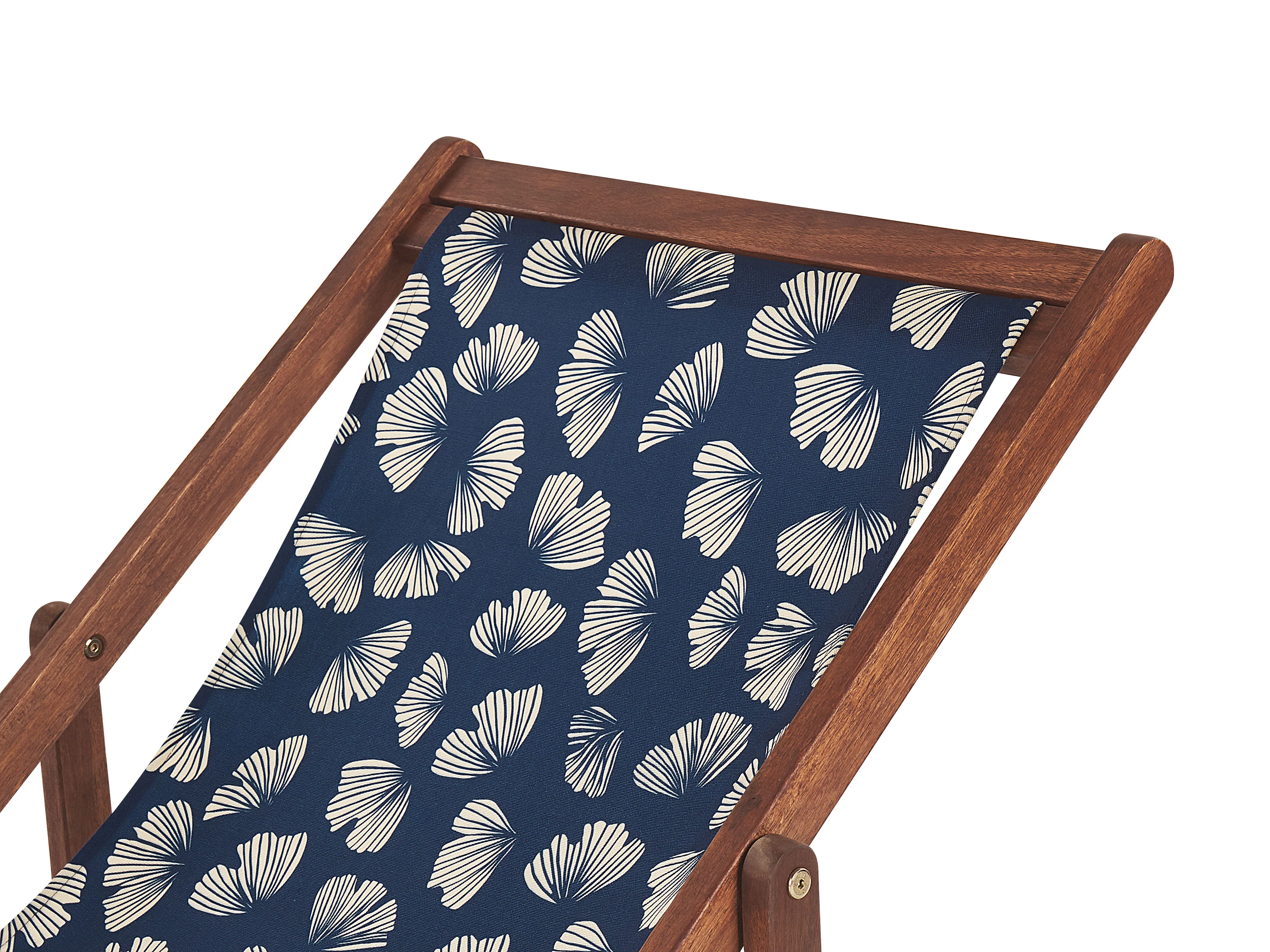 Set van 2 inklapbare ligstoelen ANZIO met vervangingshoezen Bloemen motief Acaciahout Donkerbruin