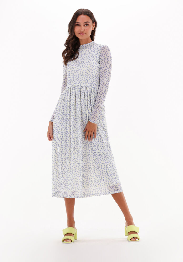 NA-KD blauwe na-kd midi jurk recycled ls mesh dress