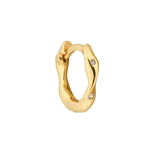 The Earring Shop Twist Huggie Small Ørering, Guld