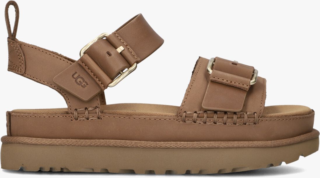 cognac ugg platte sandalen w goldenstar villa