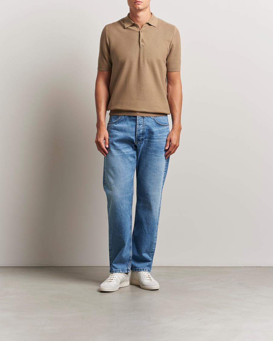 Sunspel Fine Texture Polo Dune