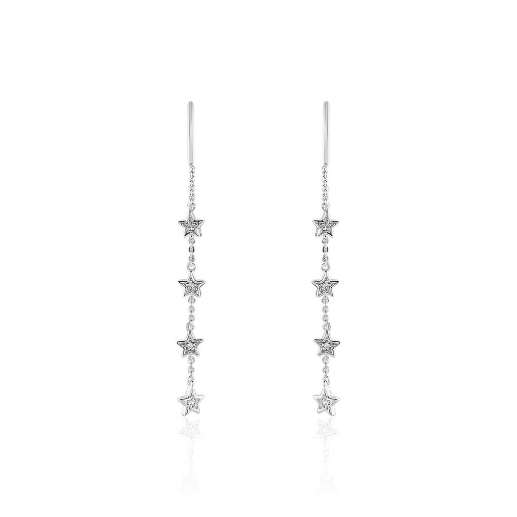 Boucles D'oreilles Pendantes Kory Argent Blanc Oxyde De Zirconium