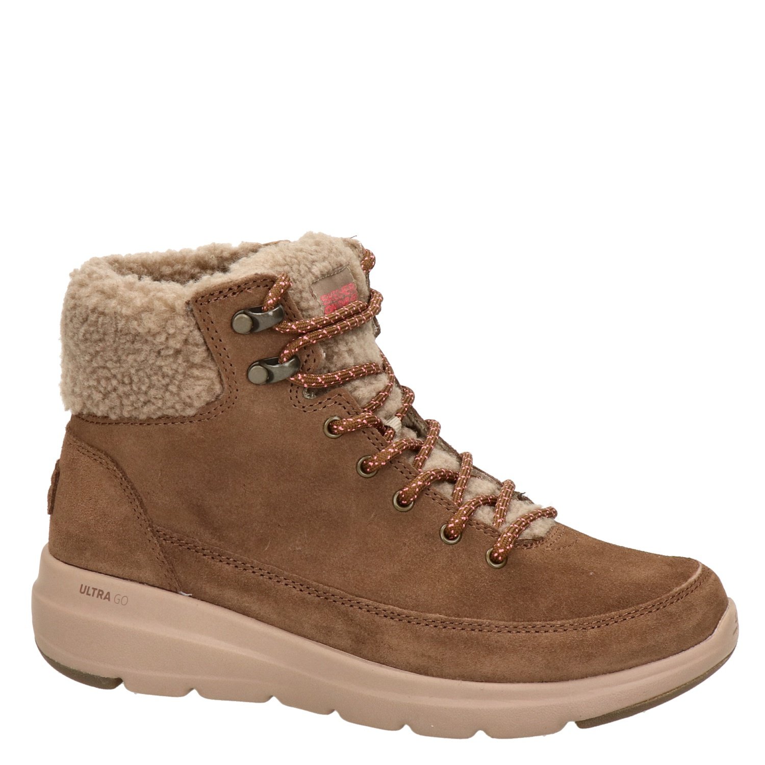 Go Walk dames veterboot Skechers Cognac