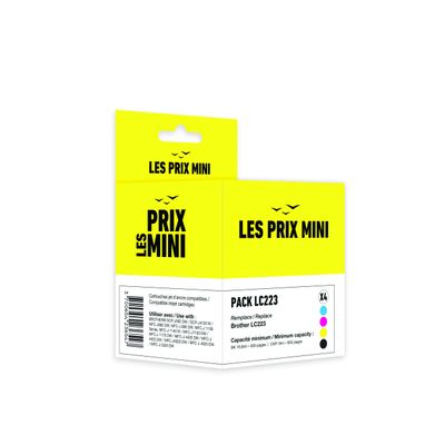 Cartouche compatible Brother LC223 - Pack de 4 - noir, cyan, magenta, jaune - LES PRIX MINI